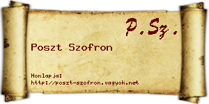 Poszt Szofron névjegykártya
